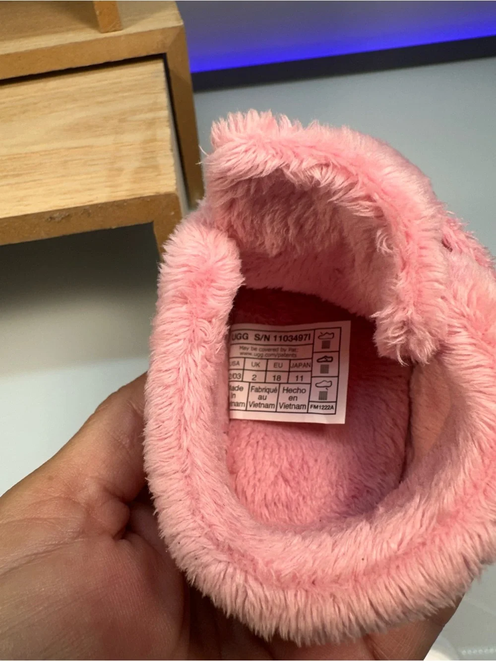 UGG Pink “I Bixbee” Fuzzy Baby Booties (A09)